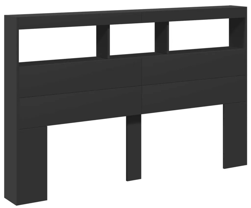 fekete áthidalószekrény LED-világítással 160 x 17 x 102 cm