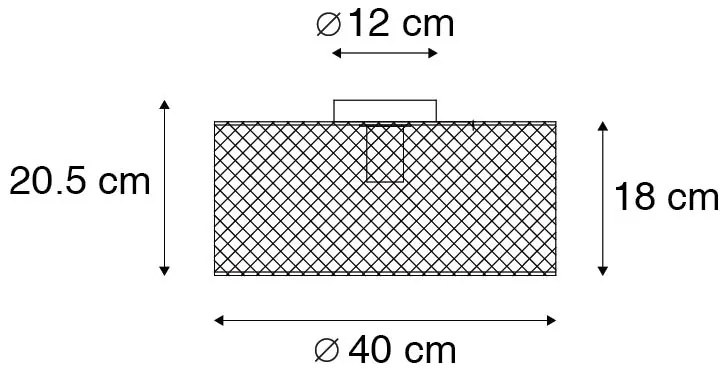 Ipari mennyezeti lámpa fekete - Drum Mesh