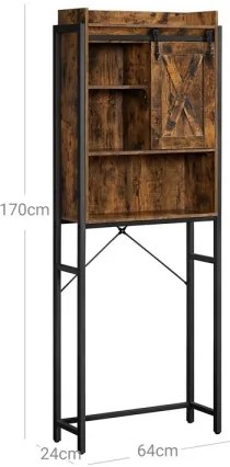 Fürdőszobai polc RENARO barna/fekete