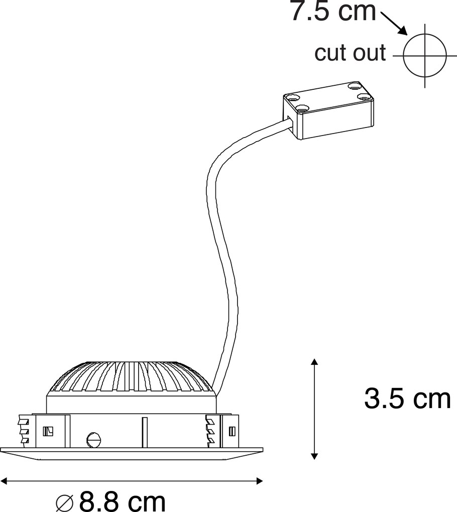 3 db-os beépített spotlámpa készlet acélból LED-del IP44 - Relax LED