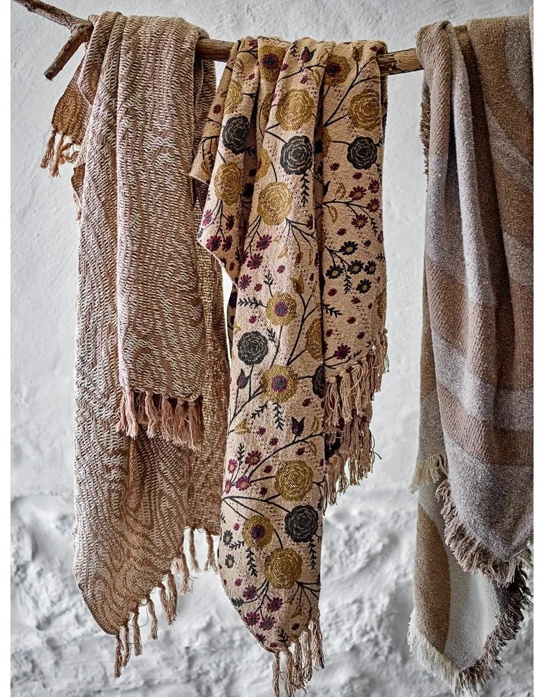 Barna újrahasznosított pamut takaró 130x160 cm Eydis – Bloomingville