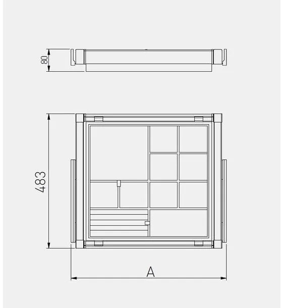 GTV Elite fiók ékszerrendezővel 560 - 618 csendesen záródó antracit, matt antracit