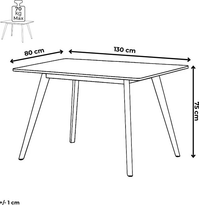 Étkezőasztal 130×80 cm, MDF, Old Wood. HT-F4413 OLW