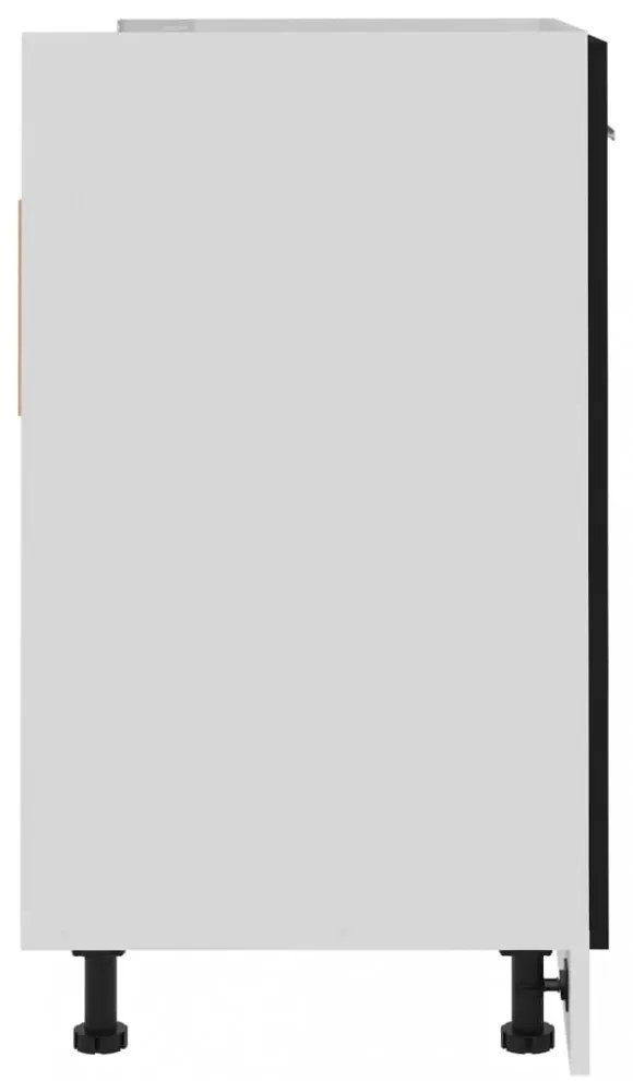 fekete szerelt fa mosogató alsószekrény 80 x 46 x 81,5 cm