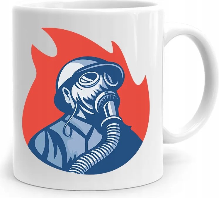 Bögre Ajándék Tűzoltónak Tűzoltó Lángokban fényképes nyomtatással