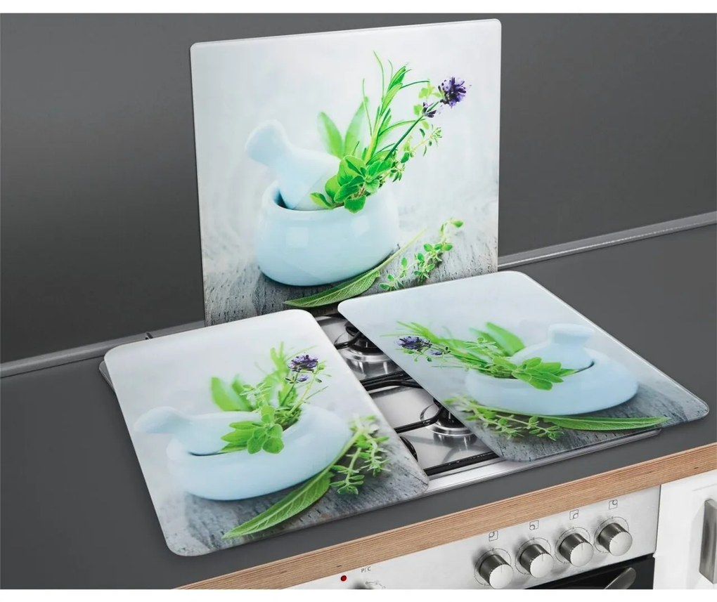 2db univerzális készlet Herb Garden tűzhelyhez, Weko, üveg / hőre lágyuló, 30 x 52 cm, többszínű