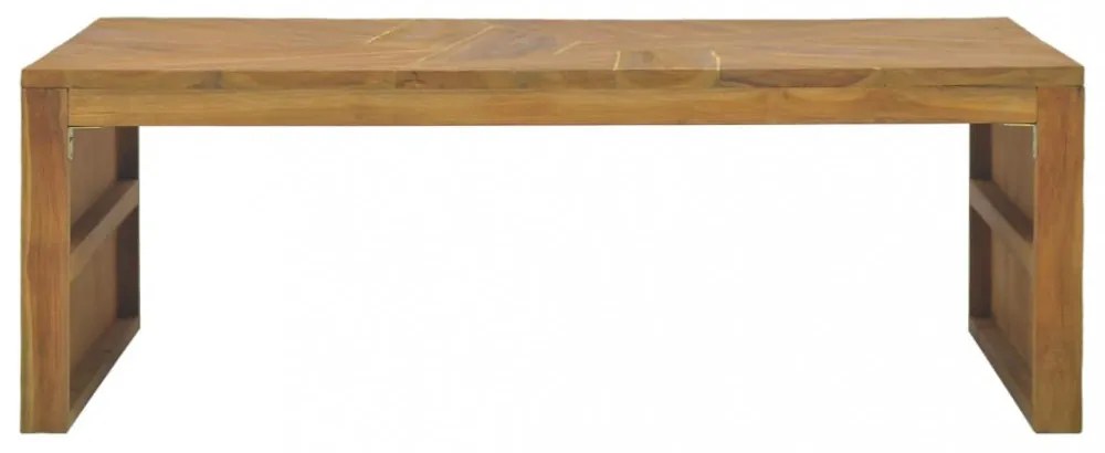 eróziós tömör tíkfa dohányzóasztal 110 x 35 x 38 cm
