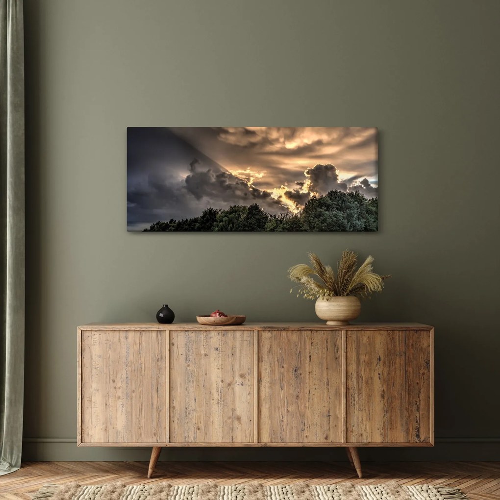 A felhők és az erdő képe (120x50 cm)