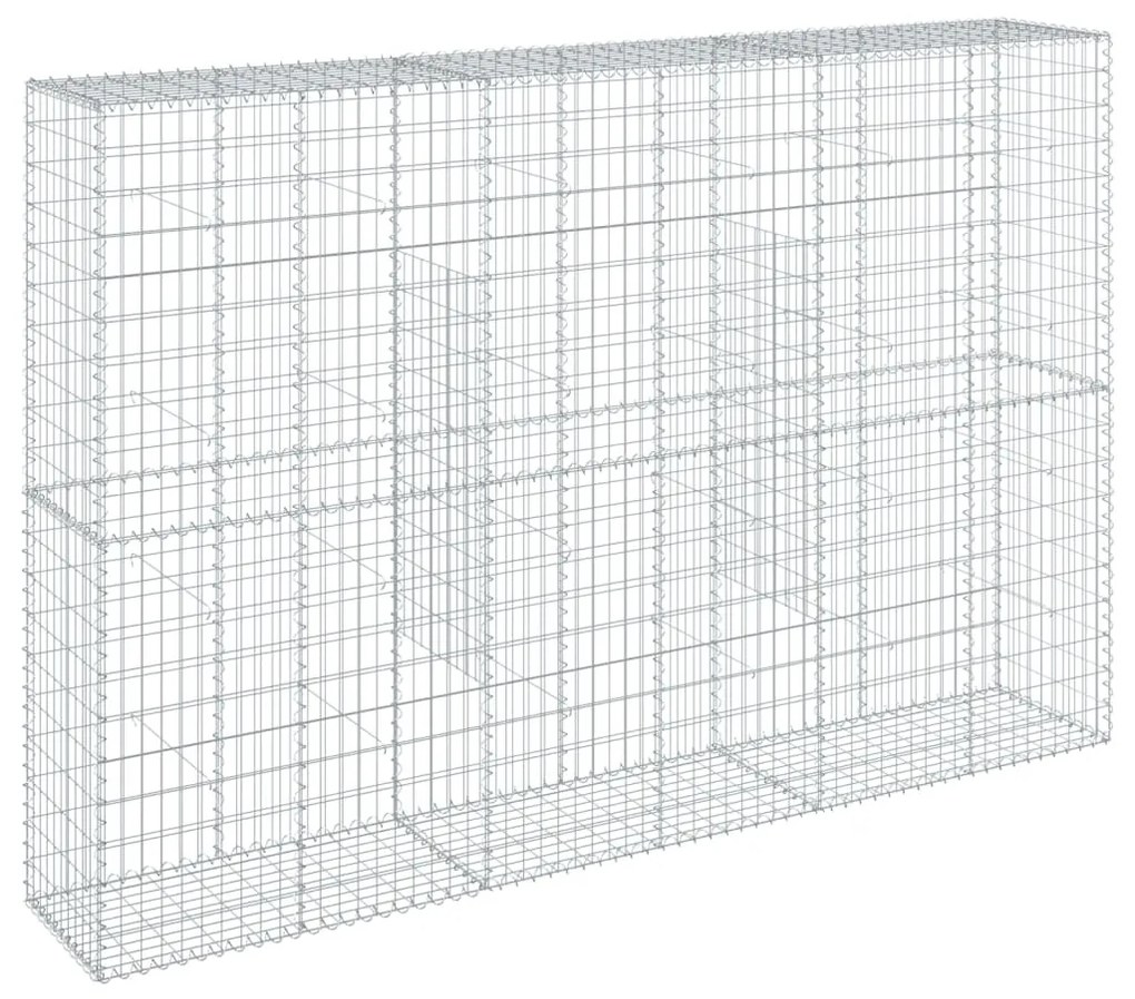 horganyzott vas gabion kosár fedéllel 300 x 50 x 200 cm