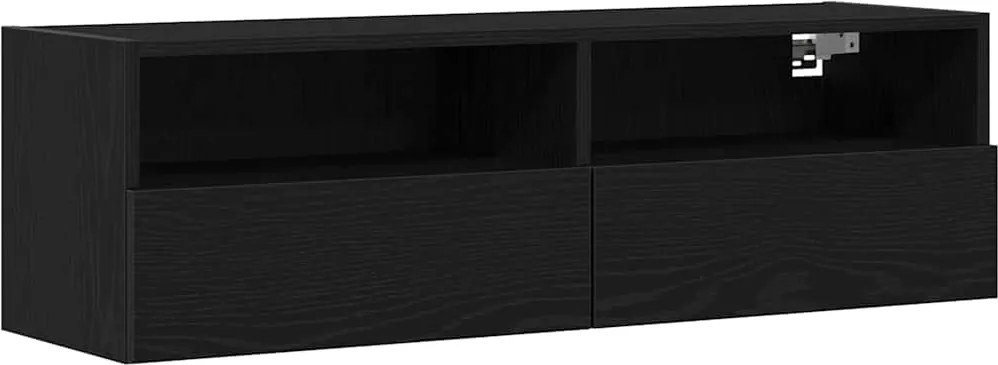 vidaXL TV Fali Szekrény Fekete tölgy 100 x 30 x 30 cm Faanyag