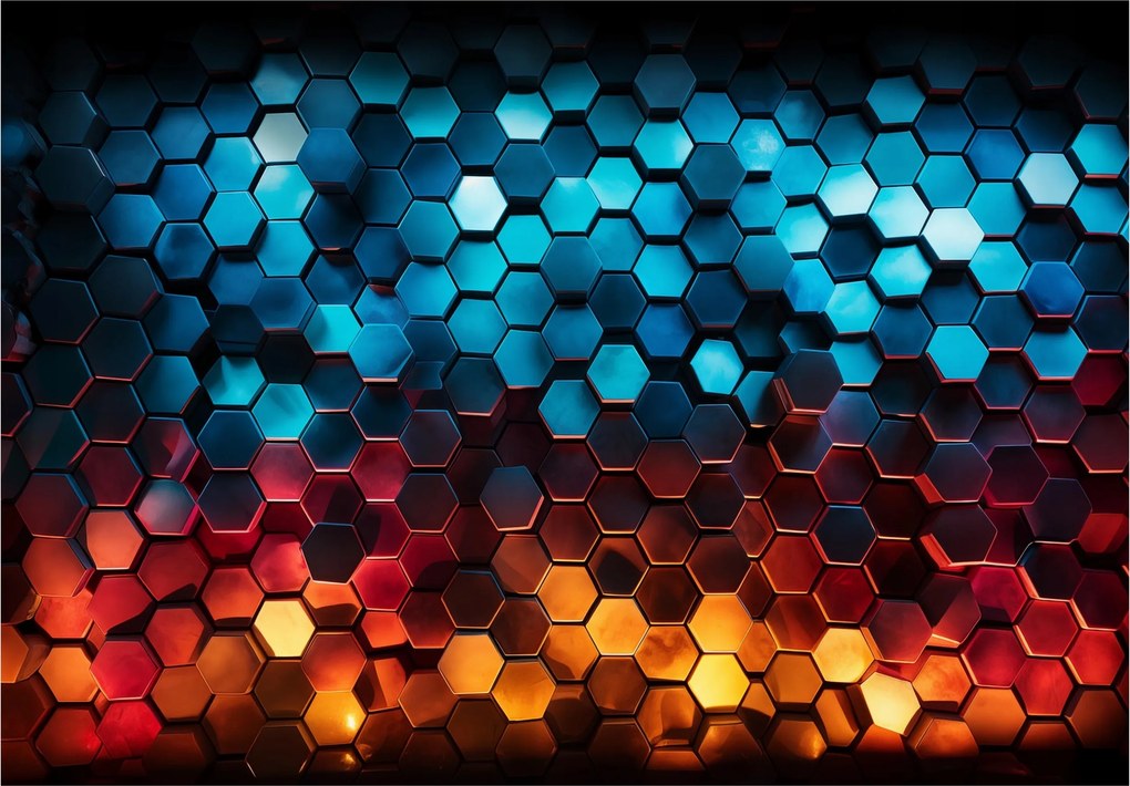 Ifjúsági Fotótapéta Hexagonok 3D Fiú Fali Tapéta 250x175