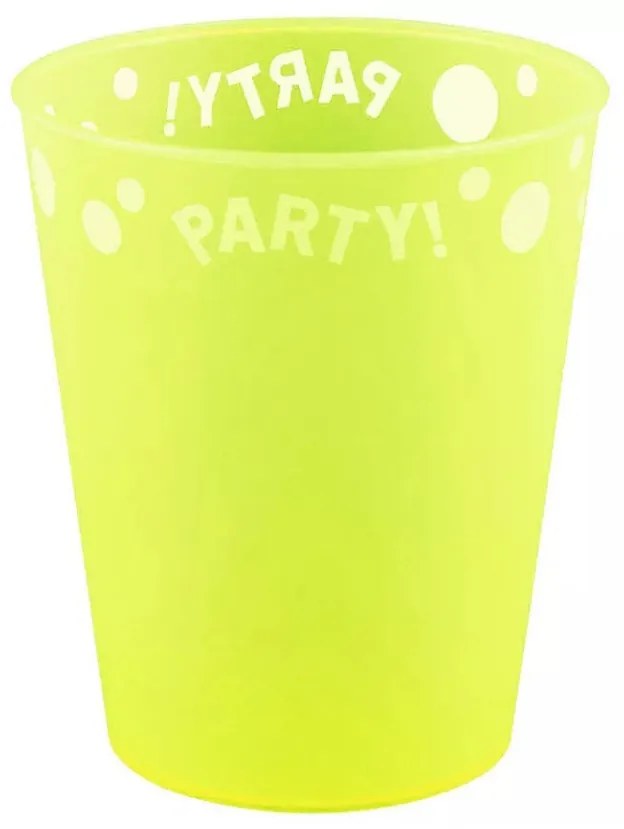 Yellow Fluorescent, Sárga micro prémium műanyag pohár 250 ml