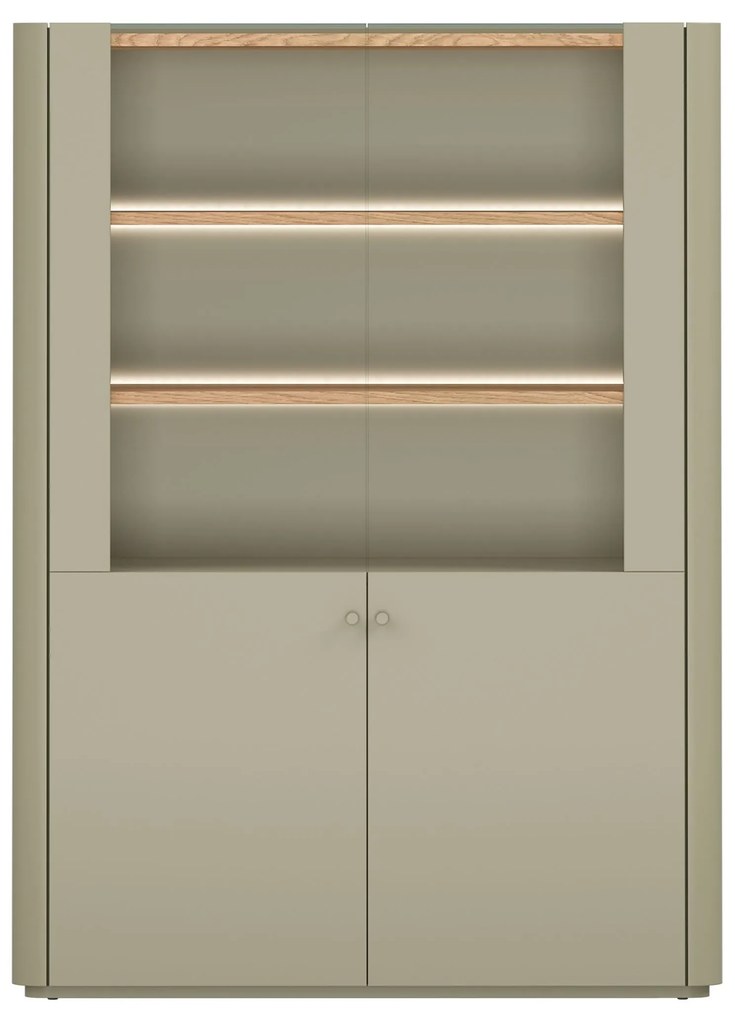 Elivo kétajtós vitrin 100 cm - eukaliptusz / baltic dune tölgy
