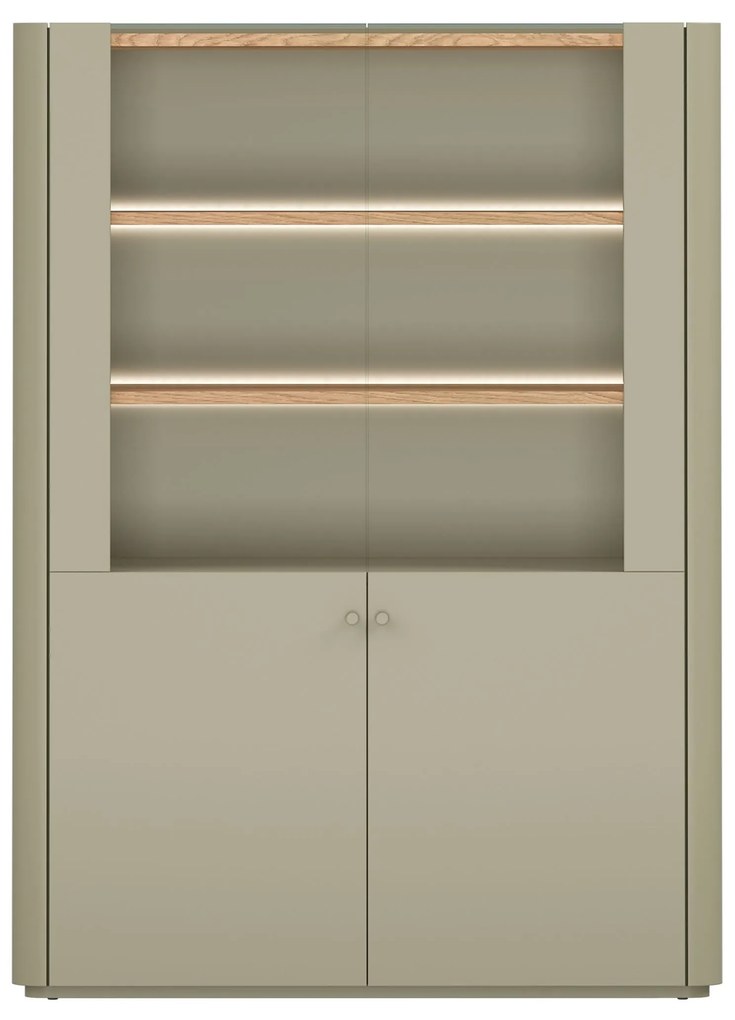 Elivo vitrines szekrény 100 cm kétajtós - eukaliptusz / baltic dune tölgy