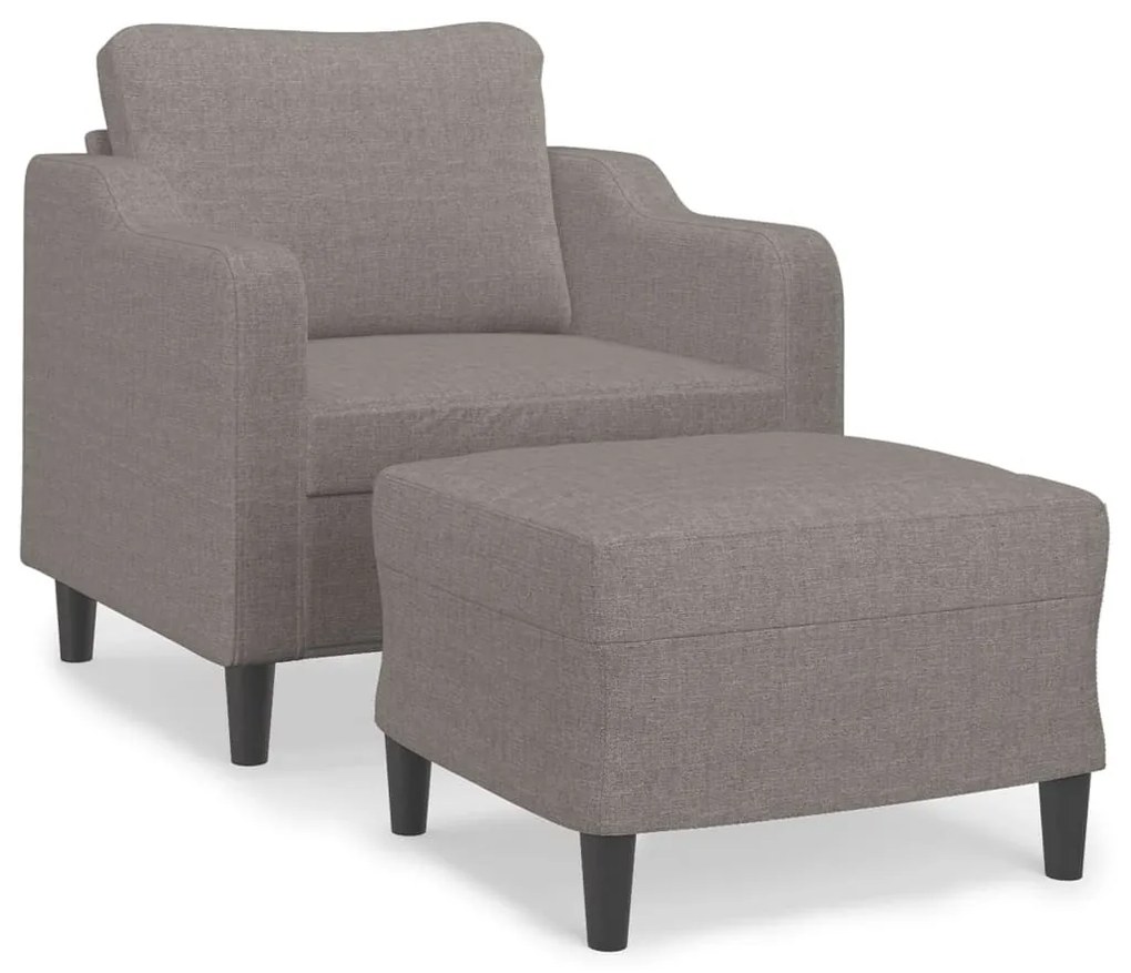tópszínű szövet kanapéfotel lábtartóval 60 cm
