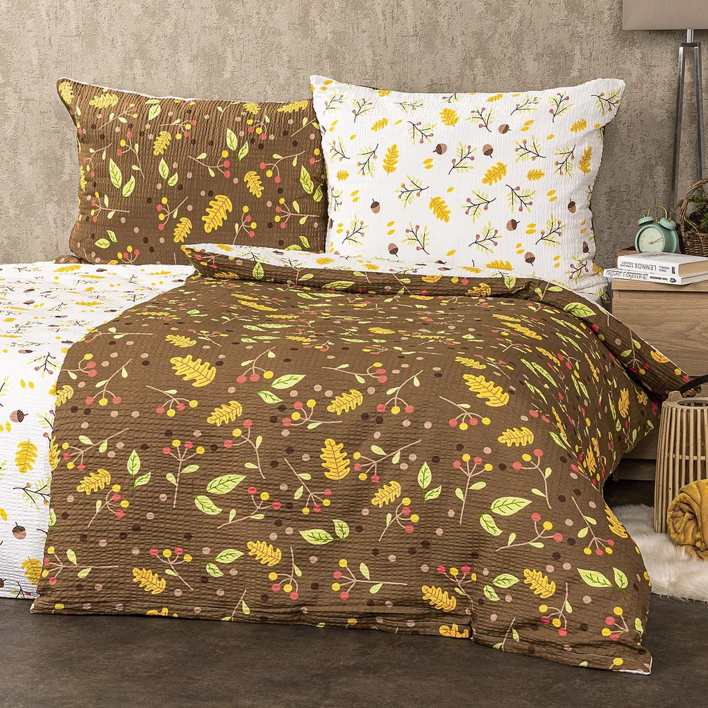 4Home Ősz krepp ágyneműhuzat, 160 x 200 cm, 70 x 80 cm, 160 x 200 cm, 70 x 80 cm