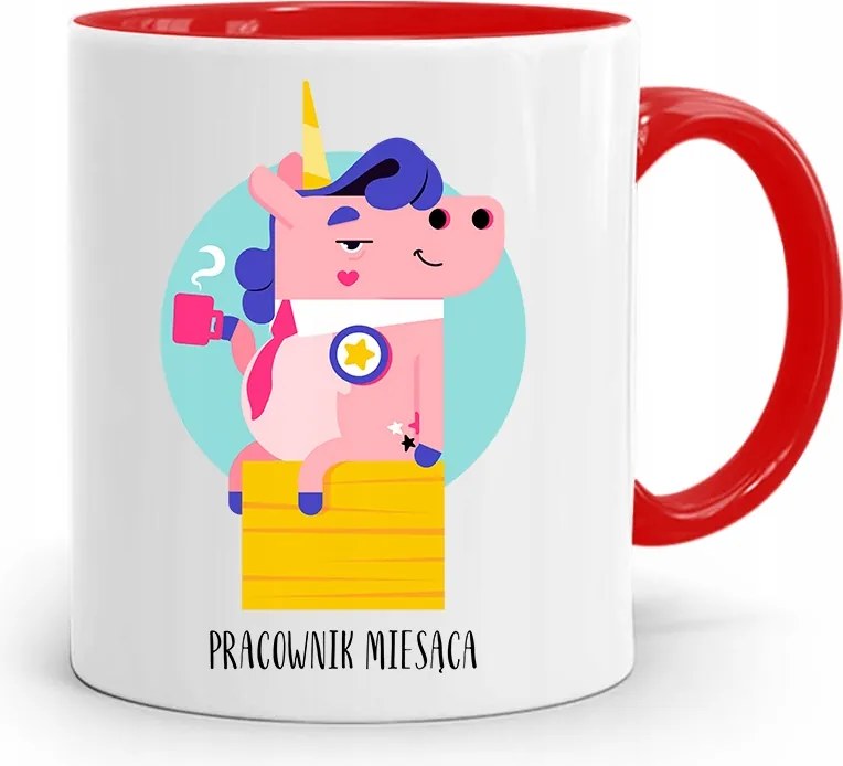 Munkavállalóknak Piros Bögre A Hónap Dolgozója fényképes nyomtatással