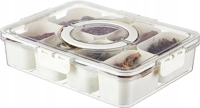 Ételízesítő tároló doboz légmentesen záródó rendszerező 8 rekeszes