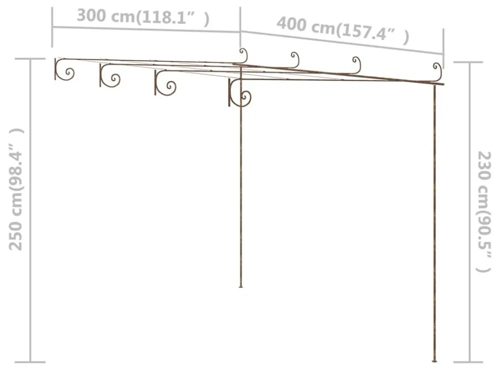 antik barna vas kerti pergola 4 x 3 x 2,5 m