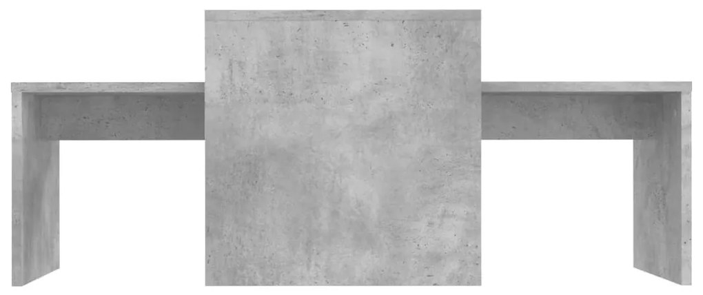 Betonszürke szerelt fa dohányzóasztal szett 100 x 48 x 40 cm