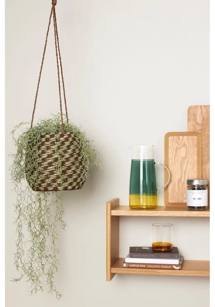 Natúr színű többszintes fali polc tölgyfa dekorral 62 cm Less – Hübsch