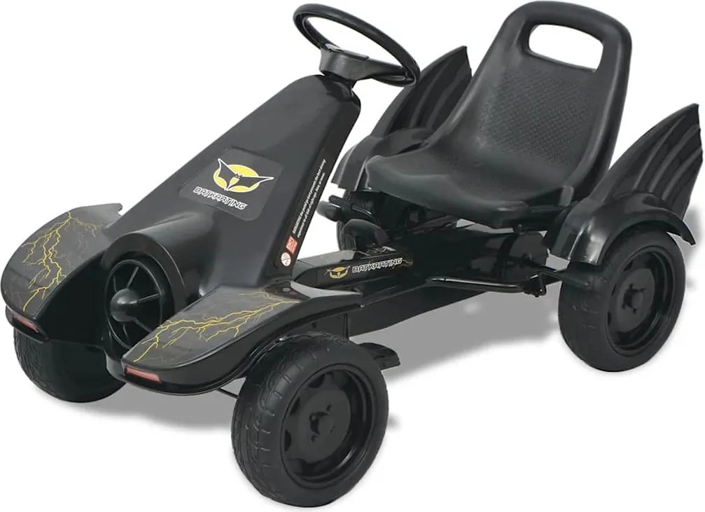 vidaXL pedálos gokart kocsi állítható üléssel fekete