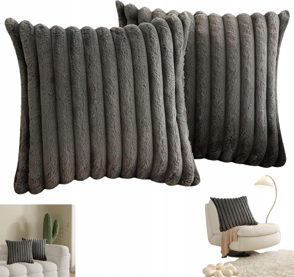 Párnahuzat szett, 2 db-os, bársony dekor párnahuzatok, dombornyomott mintázat, 45x45 cm