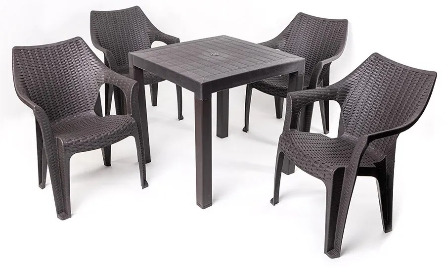 Taranto 4 személyes kerti bútorszett Antracit-bar N