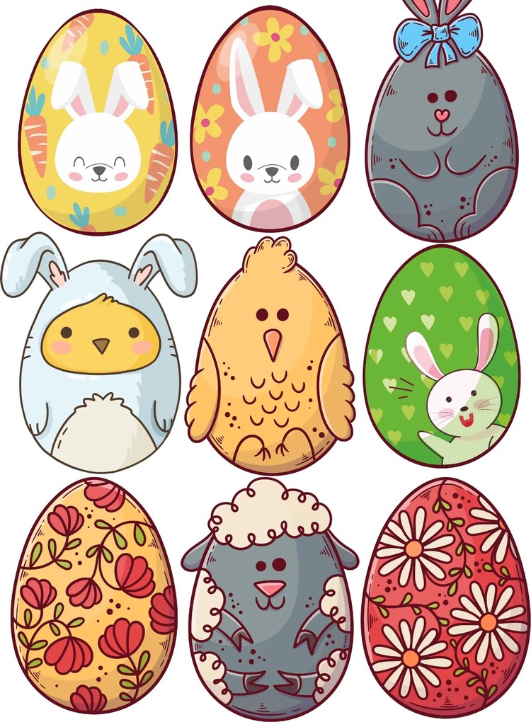 Húsvéti díszek Tojás Húsvéti Tojások dekoráció Színes Tojások Kosár