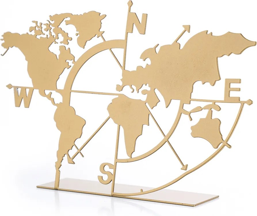 World Map - Gold arany fém dísztárgy
