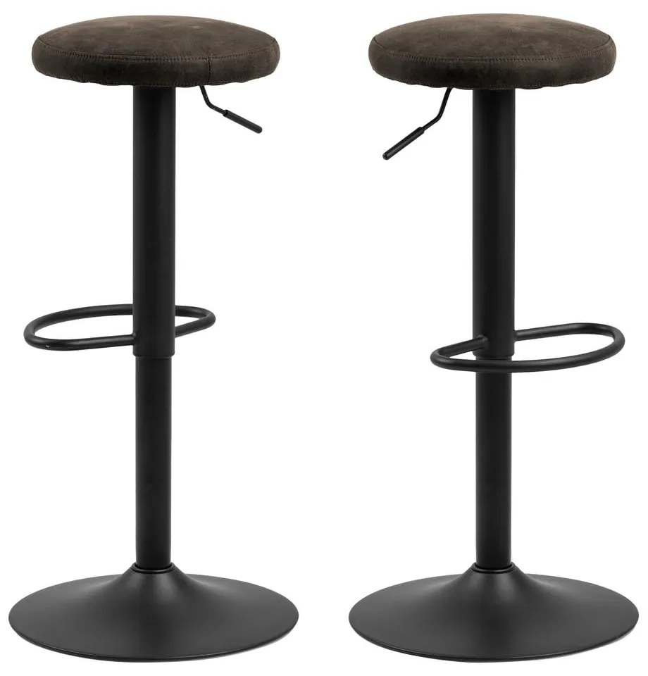 Szürke kárpitozott állítható magasságú bárszék (ülésmagasság 62 cm) Finch – Actona