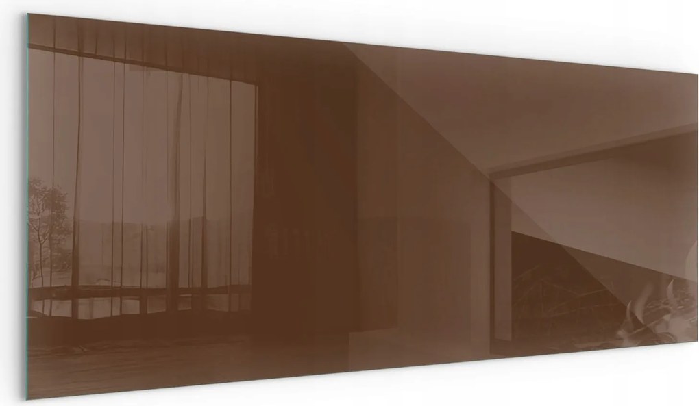 Hőálló edzett üveglap Kandalló alá Kályha Szín Barna 125x50