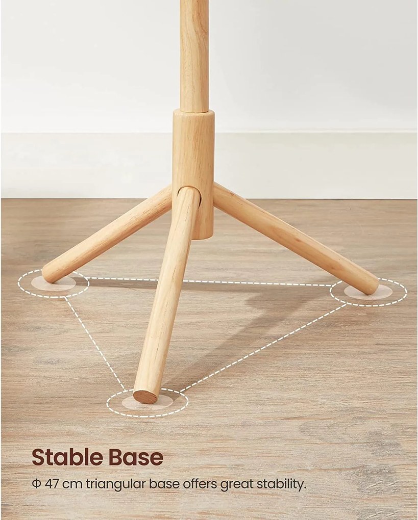 Tömör fa kabáttartó 8 kampóval 175cm magas