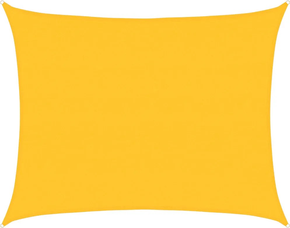 vidaXL sárga négyszögletű HDPE napvitorla 160 g/m² 6x7 m