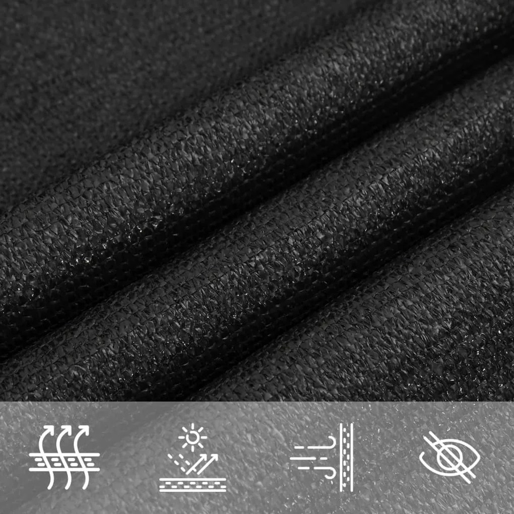 fekete HDPE napvitorla 160 g/m² 3 x 3 x 3 m