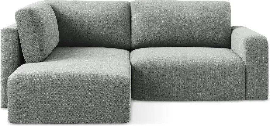 Szürke zsenília kinyitható-tárolóhelyes sarokkanapé (bal oldali-L alakú) Kona – Makamii