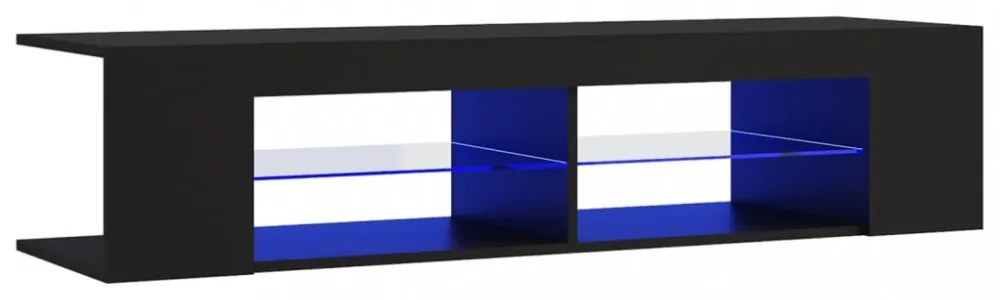 fekete TV-szekrény LED-lámpákkal 135 x 39 x 30 cm