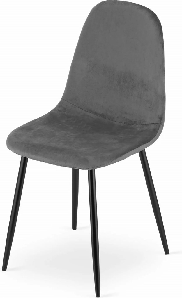 AKCIÓ sötétszürke bársony szék COMO fekete lábakkal II. osztály