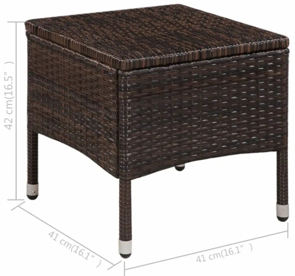 3 darabos barna polyrattan bisztrószett
