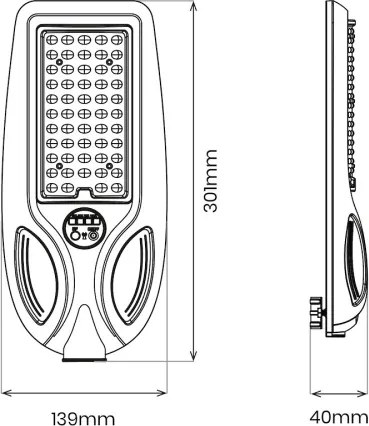 LED dimmelhető napelemes utcai lámpa érzékelővel VENICE 50W/4000 mAh IP65 fekete + távirányító