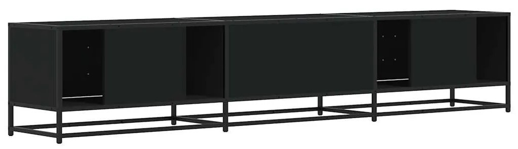 fekete szerelt fa TV-szekrény 210 x 35 x 41 cm