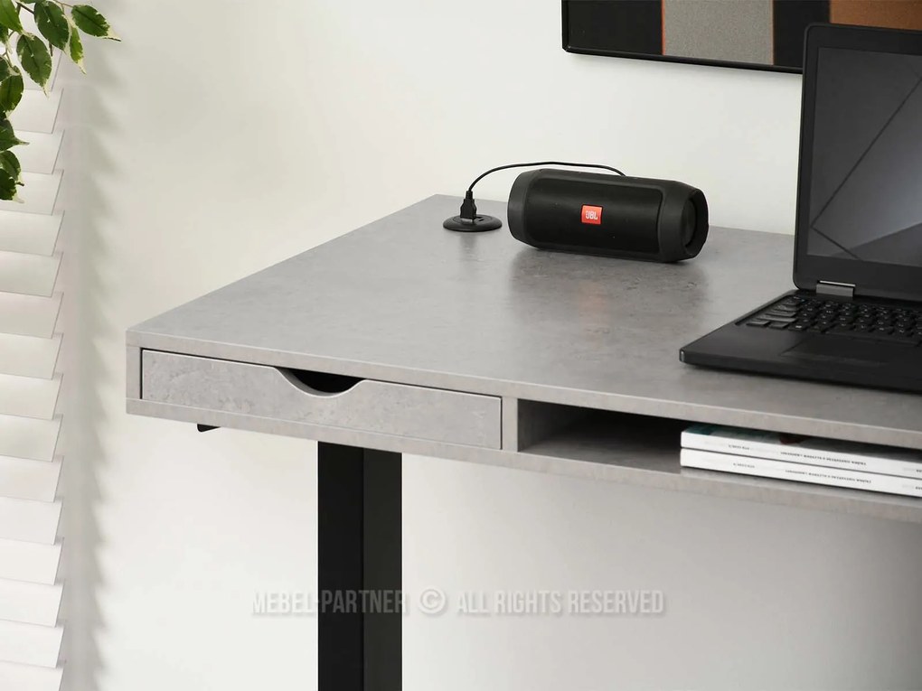 PC asztal Osto 140 (beton + fekete). 1109835