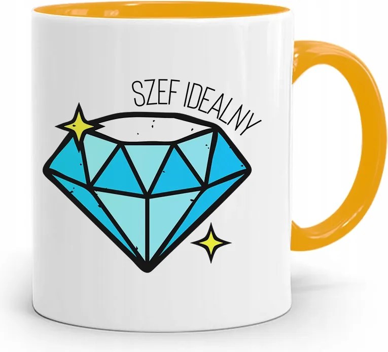 Sárga Bögre Ajándék Főnöknek Tökéletes Nyomtatott Fotóval