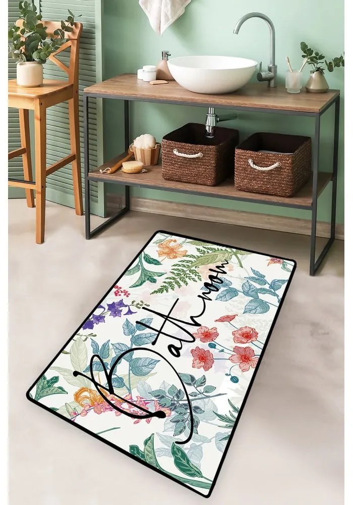 Fürdőszobai kilépő 70x120 cm Green In Flower – Foutastic
