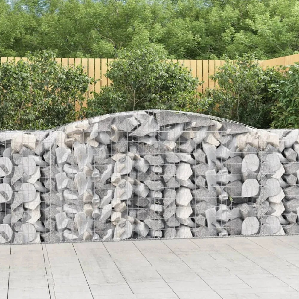 8 db íves horganyzott vas gabion kosár 400x50x100/120 cm