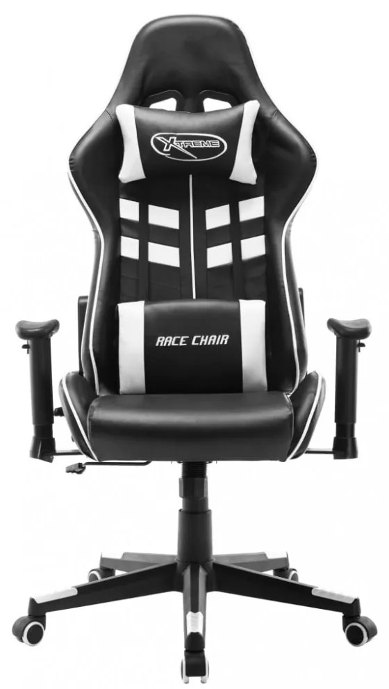 fekete és fehér műbőr gamer szék