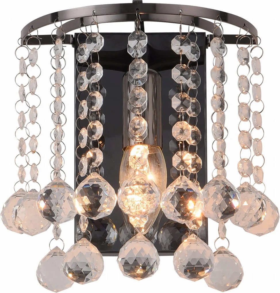 Fali lámpa Reality fekete, ezüst E14 40 W London 227701-29