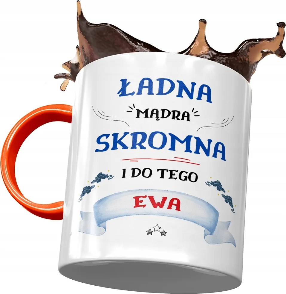 Narancssárga Bögre Éva Barátnő Feleség Ajándék Nyomtatott Fotóval