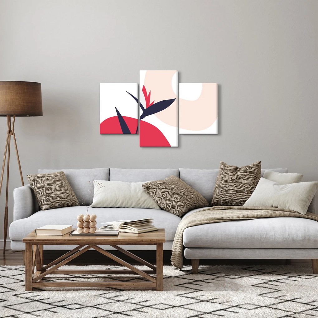 Kép - Rózsaszín virágos absztrakció N⁰1 (90x60 cm)