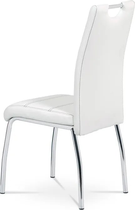 Étkezőszék, fehér, műbőr, WT – HC-484